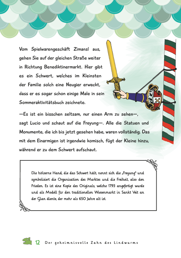 Buch: „Der geheimnisvolle Zahn des Lindwurms“ Teil1: In der Altstadt von Klagenfurt - Soft Cover - A5