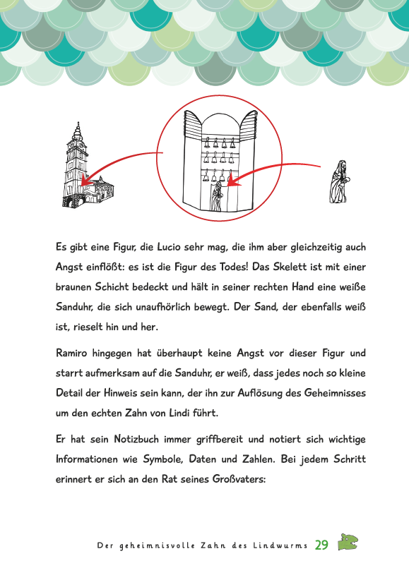 Buch: „Der geheimnisvolle Zahn des Lindwurms“ Teil1: In der Altstadt von Klagenfurt - Soft Cover - A5