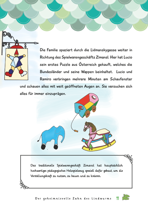 Buch: „Der geheimnisvolle Zahn des Lindwurms“ Teil1: In der Altstadt von Klagenfurt - Fester Einband - A5