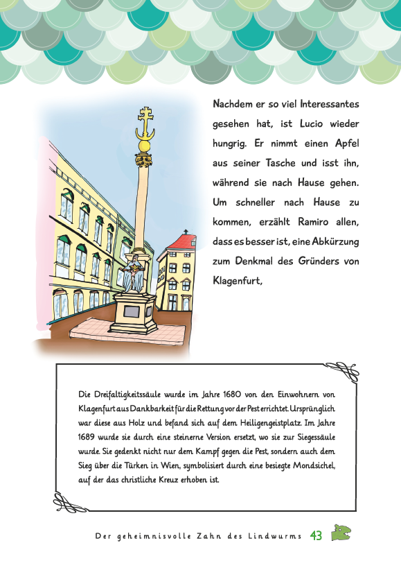 Buch: „Der geheimnisvolle Zahn des Lindwurms“ Teil1: In der Altstadt von Klagenfurt - Fester Einband - A5